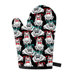 Hipster Frog Pattern Print Single Oven Mitt