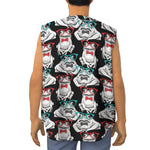 Hipster Frog Pattern Print Sleeveless Baseball Jersey