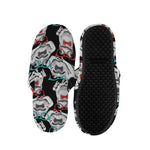 Hipster Frog Pattern Print Slippers