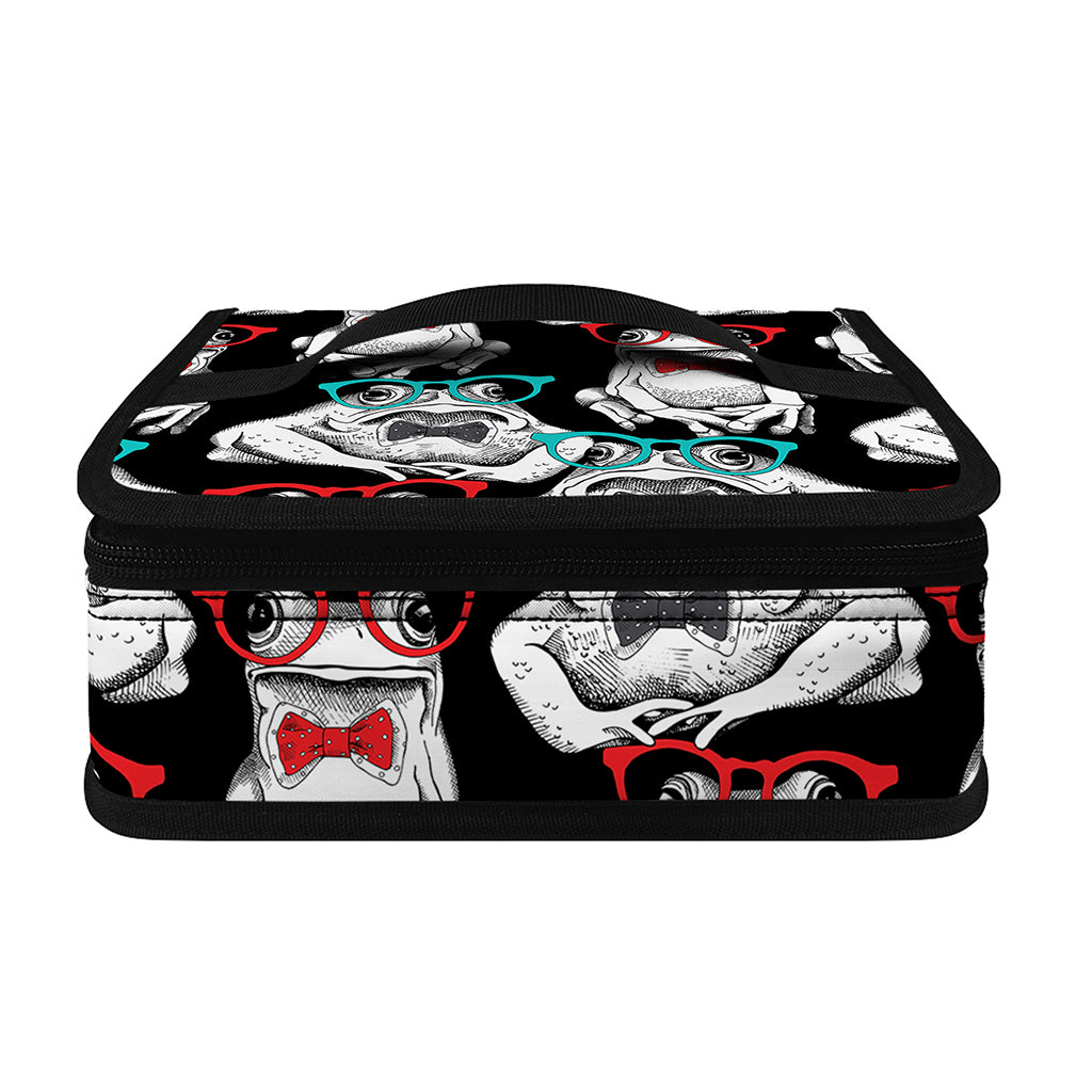 Hipster Frog Pattern Print Small Lunch Bag