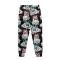 Hipster Frog Pattern Print Sweatpants
