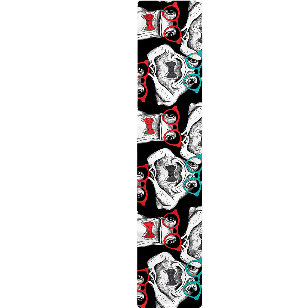 Hipster Frog Pattern Print Table Runner
