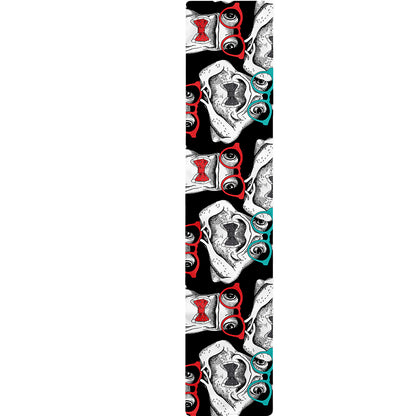 Hipster Frog Pattern Print Table Runner