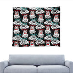 Hipster Frog Pattern Print Tapestry