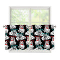 Hipster Frog Pattern Print Tier Curtains