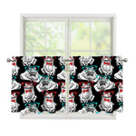 Hipster Frog Pattern Print Tier Curtains