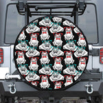 Hipster Frog Pattern Print Tire Cover