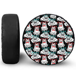 Hipster Frog Pattern Print Tire Cover