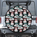 Hipster Frog Pattern Print Tire Cover With Camera Hole