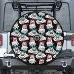 Hipster Frog Pattern Print Tire Cover With Camera Hole
