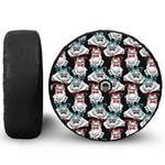 Hipster Frog Pattern Print Tire Cover With Camera Hole