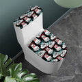 Hipster Frog Pattern Print Toilet Lid And Tank Cover Set