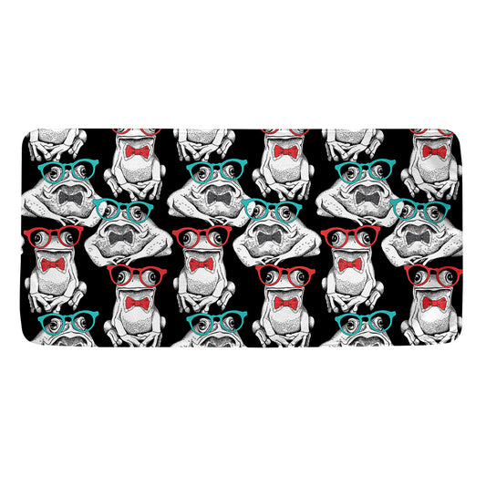 Hipster Frog Pattern Print Towel