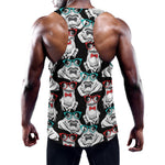 Hipster Frog Pattern Print Training Tank Top