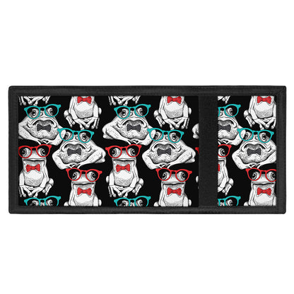 Hipster Frog Pattern Print Trifold Wallet