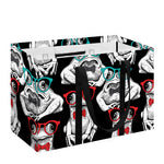 Hipster Frog Pattern Print Utility Tote Bag