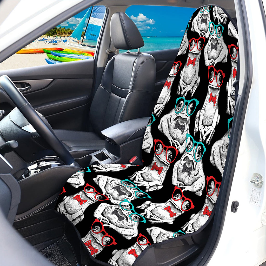 Hipster Frog Pattern Print Waterproof Car Seat Cover