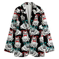 Hipster Frog Pattern Print Women's Cotton Blazer