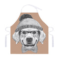 Hipster Golden Retriever Print Adjustable Apron