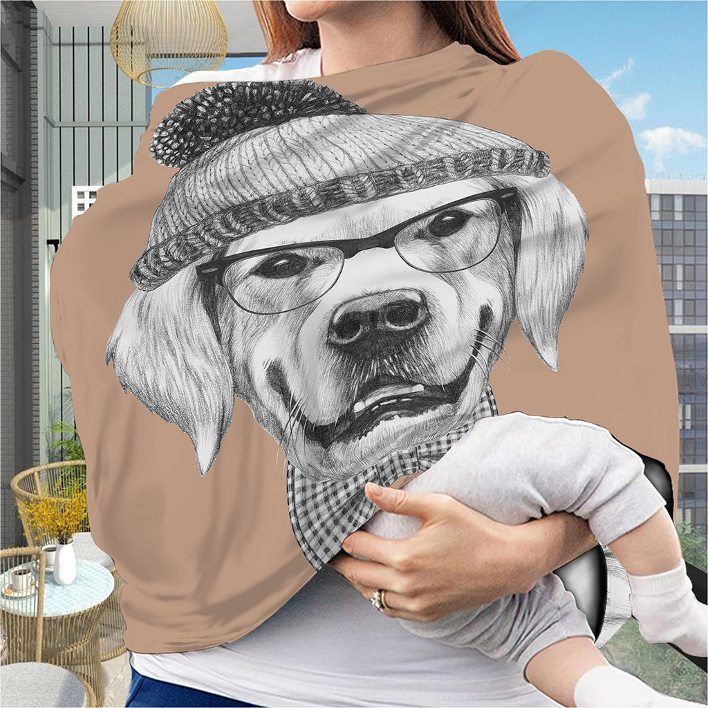Hipster Golden Retriever Print Baby Seat Cover