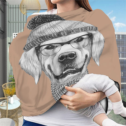 Hipster Golden Retriever Print Baby Seat Cover