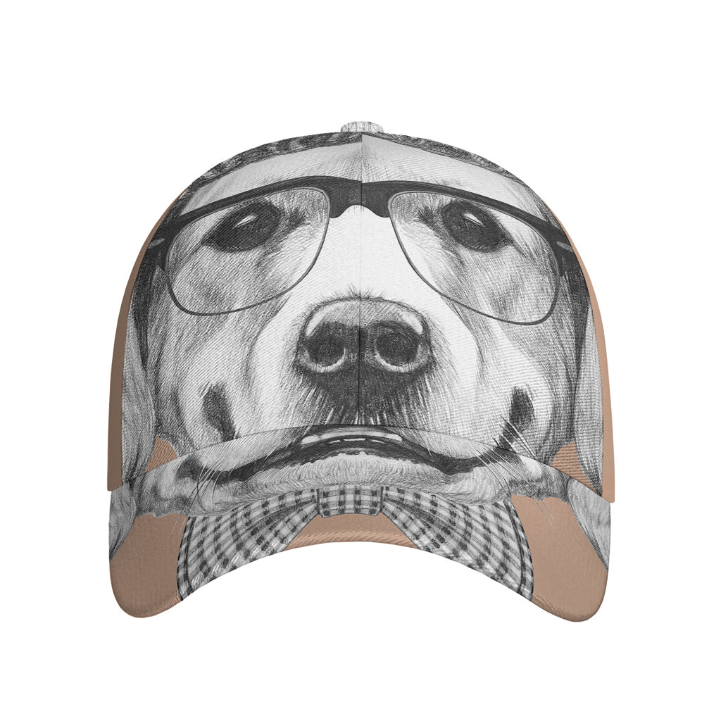 Hipster Golden Retriever Print Baseball Cap