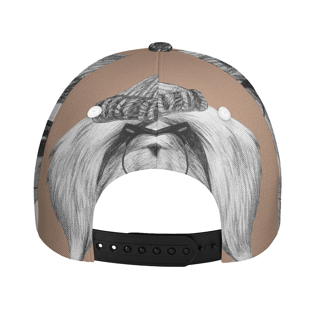 Hipster Golden Retriever Print Baseball Cap