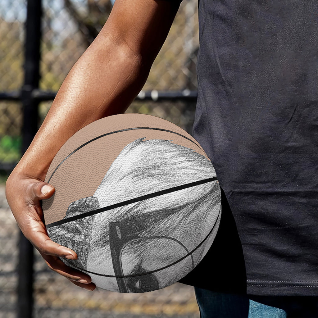 Hipster Golden Retriever Print Basketball