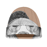 Hipster Golden Retriever Print Beanie