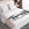 Hipster Golden Retriever Print Bed Runner