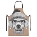 Hipster Golden Retriever Print Bib Apron With Pocket