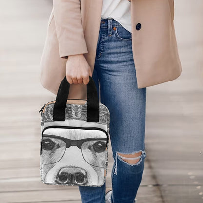 Hipster Golden Retriever Print Bible Tote Bag