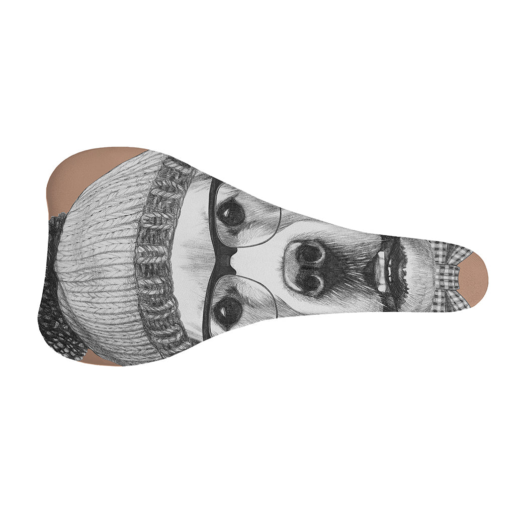 Hipster Golden Retriever Print Bicycle Seat Cover