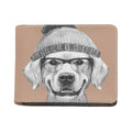 Hipster Golden Retriever Print Bifold Wallet
