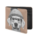 Hipster Golden Retriever Print Bifold Wallet