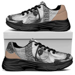 Hipster Golden Retriever Print Black Chunky Shoes