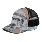 Hipster Golden Retriever Print Black Mesh Trucker Cap