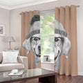 Hipster Golden Retriever Print Dimout Grommet Curtains