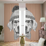 Hipster Golden Retriever Print Blackout Pencil Pleat Curtains