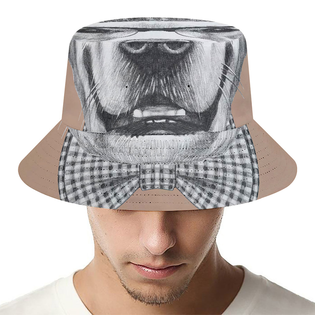 Hipster Golden Retriever Print Bucket Hat