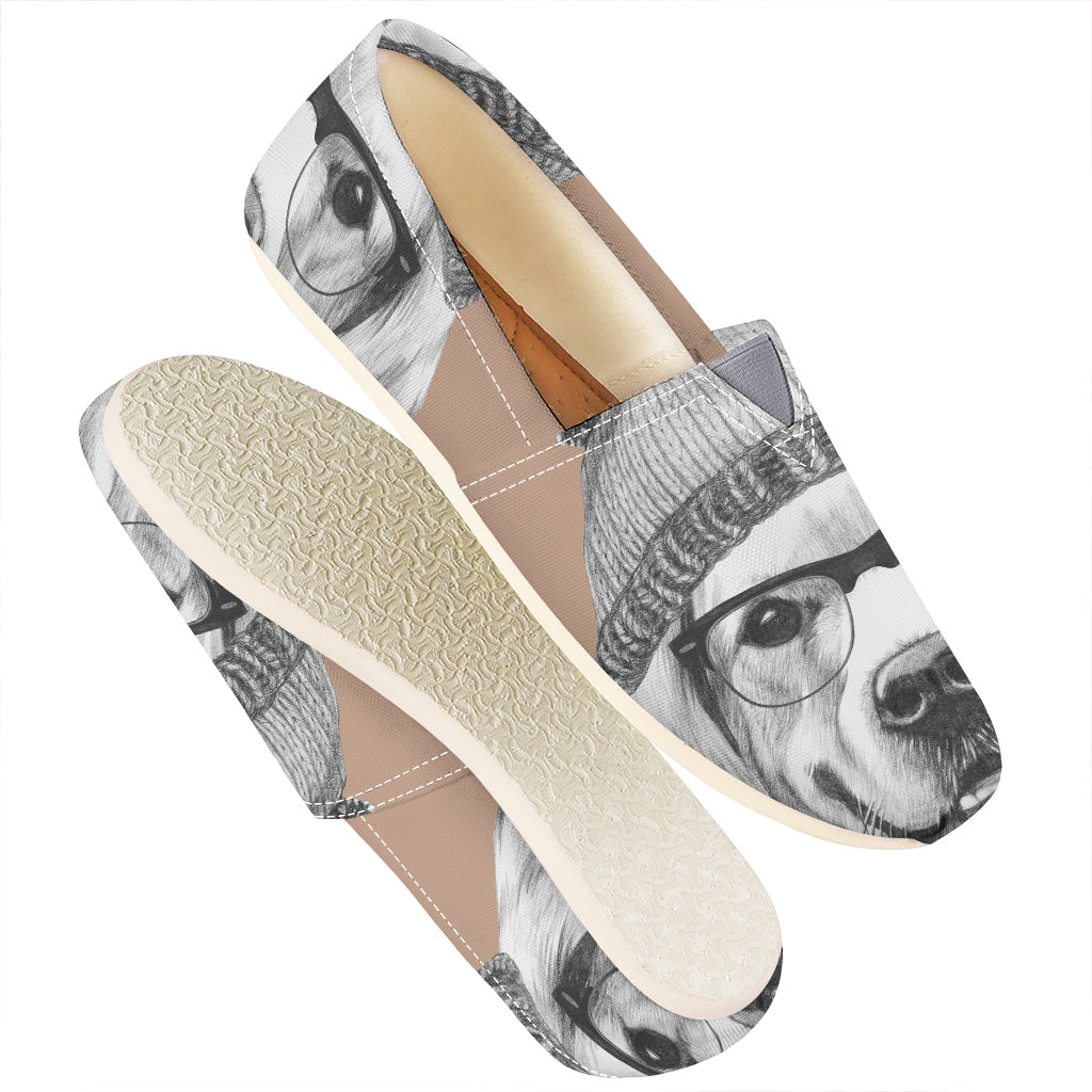 Hipster Golden Retriever Print Casual Shoes