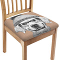 Hipster Golden Retriever Print Chair Cushion Cover