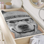 Hipster Golden Retriever Print Changing Pad Cover