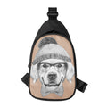 Hipster Golden Retriever Print Sling Bag