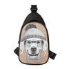 Hipster Golden Retriever Print Chest Bag