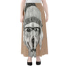 Hipster Golden Retriever Print Chiffon Maxi Skirt