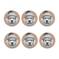 Hipster Golden Retriever Print Coaster Set