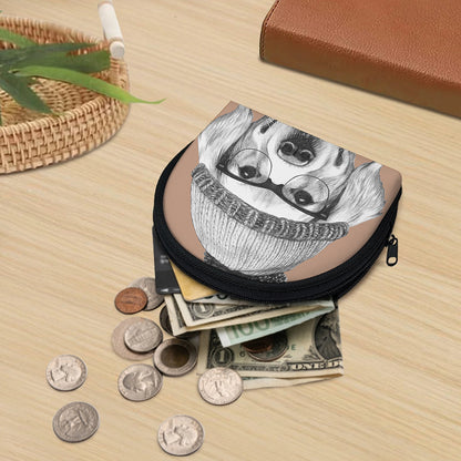 Hipster Golden Retriever Print Coin Purse