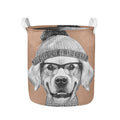 Hipster Golden Retriever Print Collapsible Laundry Basket