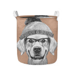 Hipster Golden Retriever Print Collapsible Laundry Basket